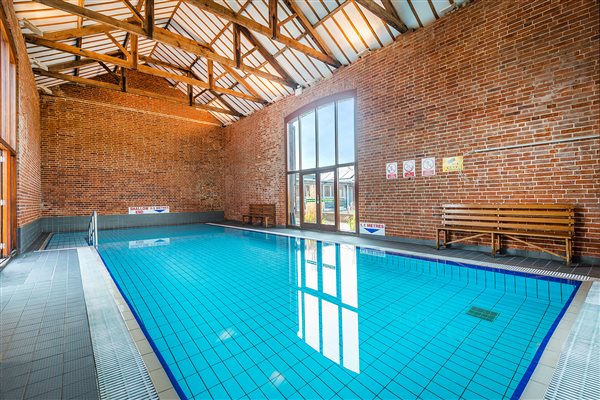 Luxury indoor heated swimming pool at Cranmer Country Cottages